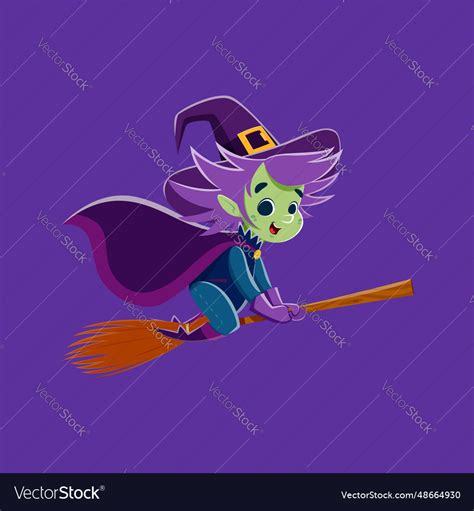 Witch astride a broomstick